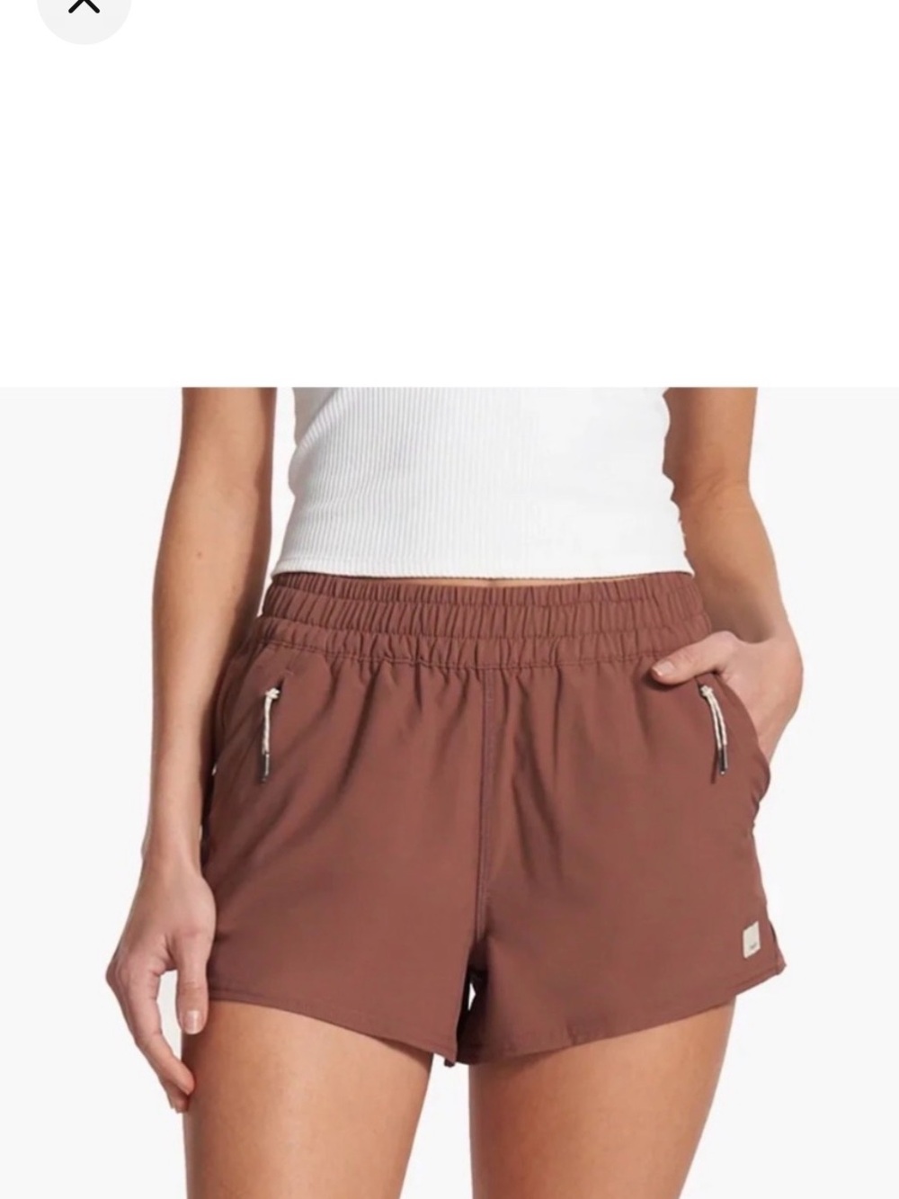 Vuori Women's XS Athletic Shorts — Brown